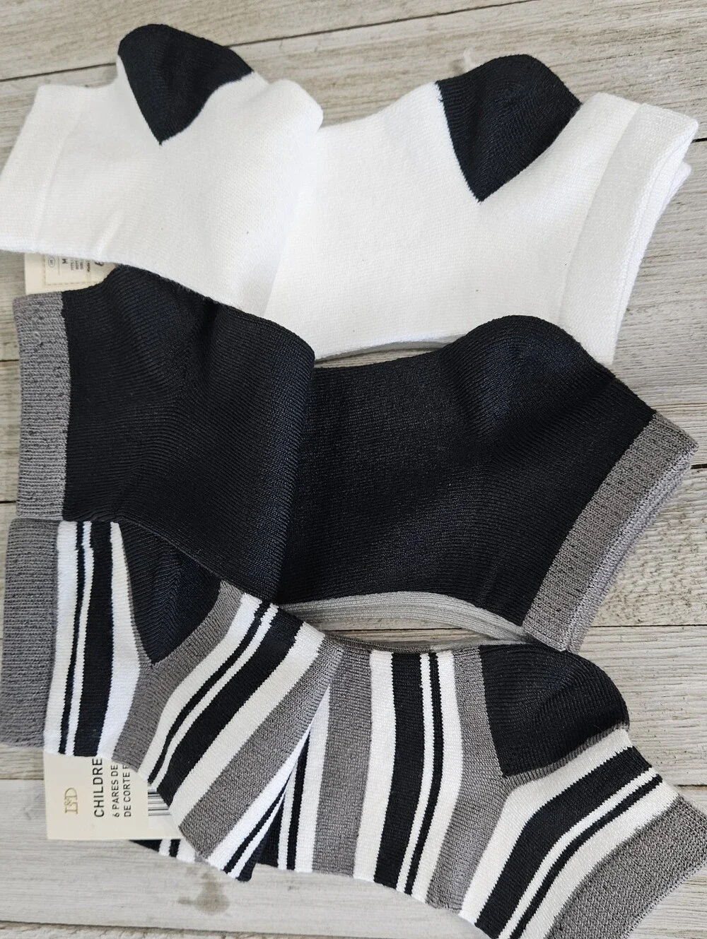 2 - 6 Packs Low Cut Socks Size M 6X Boys 8-10 Girls 7-8  No Show Socks by L&D Wh